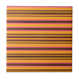 Carreau Motif de rayure horizontale rose orange gras