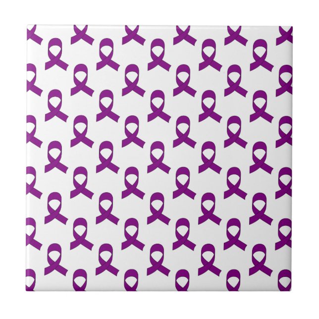 Carreau Motif de ruban violet (Devant)
