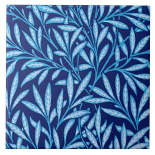 Carreau Motif de saule de William Morris, bleu de cobalt