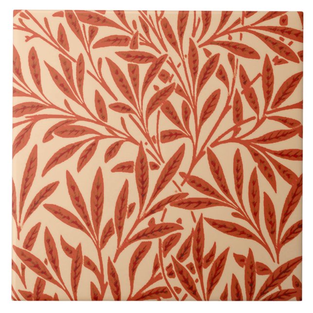 Carreau Motif de saule de William Morris, mandarine (Devant)