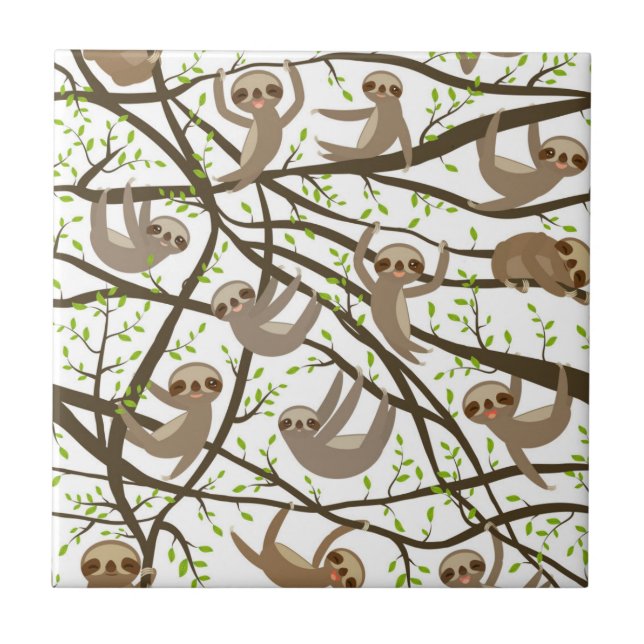 Carreau Motif de sourire de paresse (Devant)