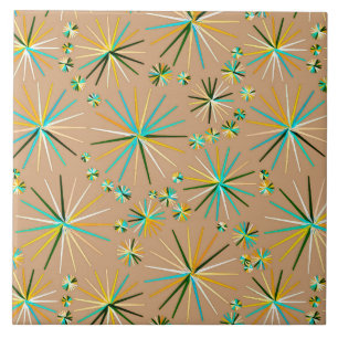 Carreau Motif de Spoutnik de la moitié du siècle, Taupe