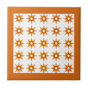 Carreau Motif de Starburst Orange moderne du milieu du siè