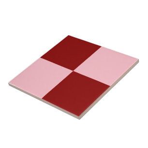 Carreau Motif de style Carré rouge profond et rose doux