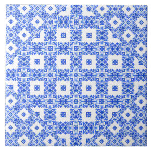 Carreau Motif de style délice iznik bleu méditerranéen