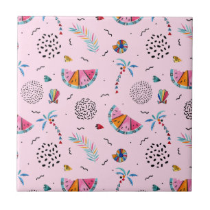 Carreau Motif de style Pink Memphis