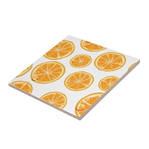 Carreau Motif de style vintage Orange Slices.