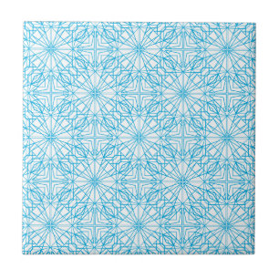 Carreau Motif de symétrie géométrique bleu clair