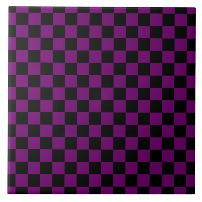 Carreau Motif de tableau de bord À damiers couleur violet  (Devant)