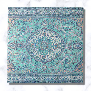 Carreau Motif de tapis bleu vintage