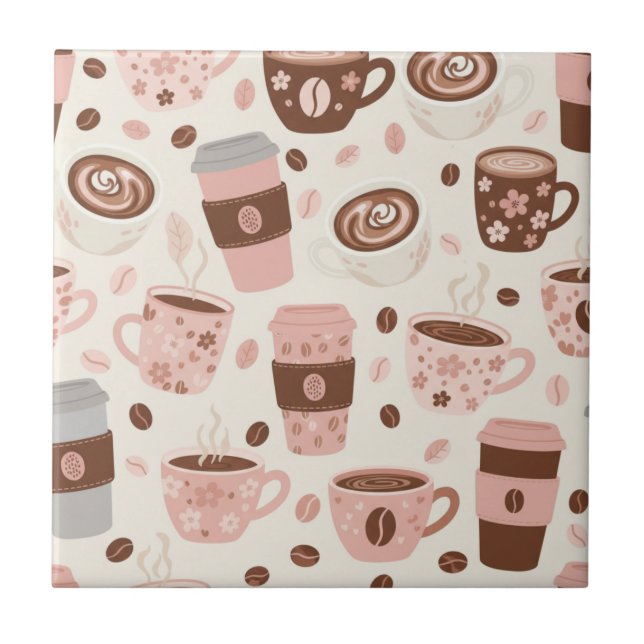 Carreau Motif de tasse à café cosy (10) (Devant)
