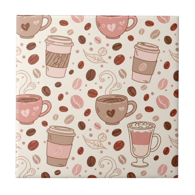 Carreau Motif de tasse à café cosy (3) (Devant)