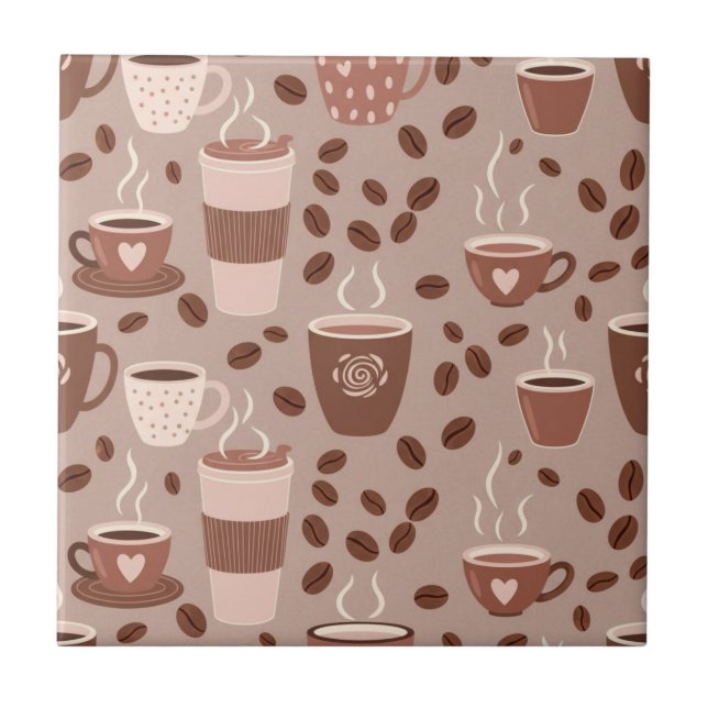 Carreau Motif de tasse à café cosy (4) (Devant)