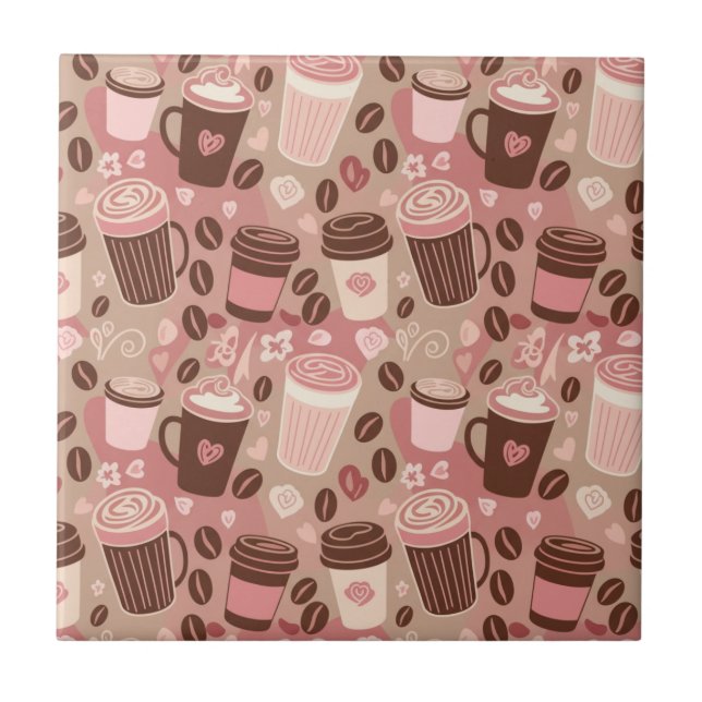Carreau Motif de tasse à café cosy (5) (Devant)