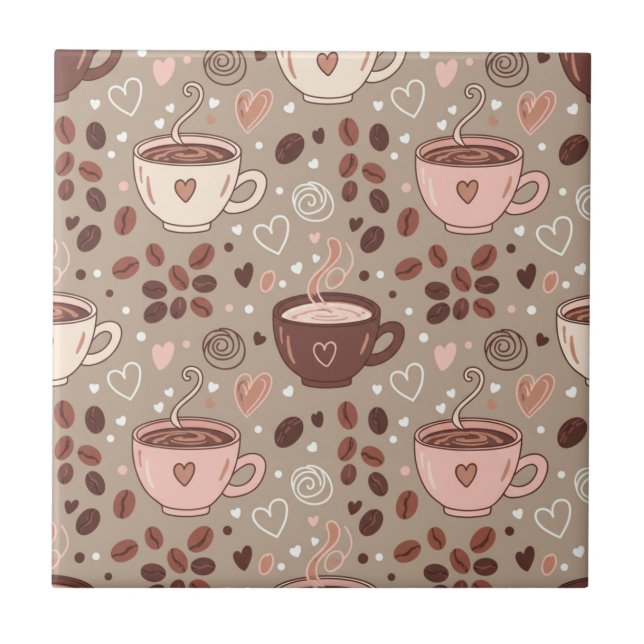 Carreau Motif de tasse à café cosy (8) (Devant)