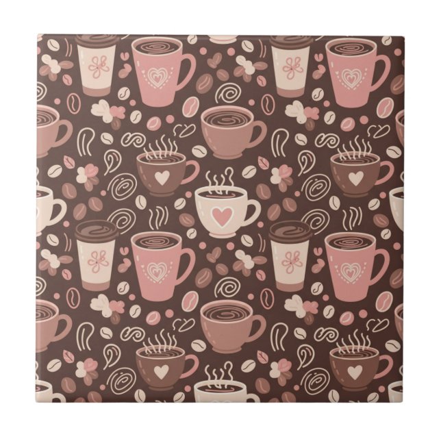 Carreau Motif de tasse de café cosy (2) (Devant)