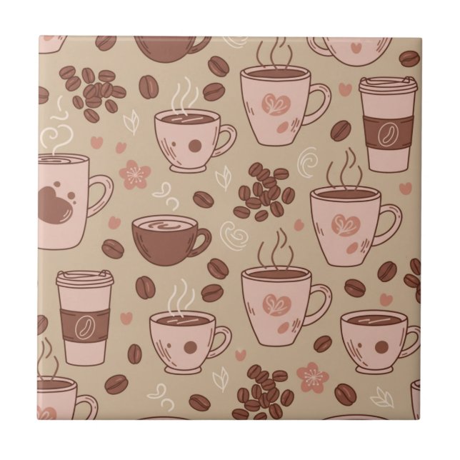 Carreau Motif de tasse de café cosy (7) (Devant)