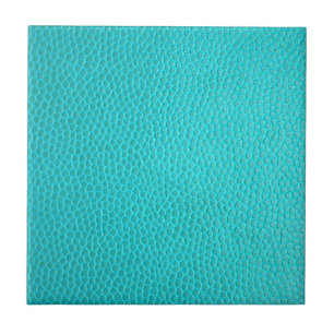 Carreau Motif de texture de cuir de bleu de turquoise