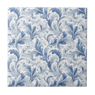 Carreau Motif de toile de pays français bleu