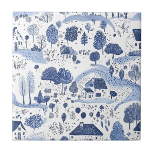 Carreau Motif de toilette de campagne anglaise