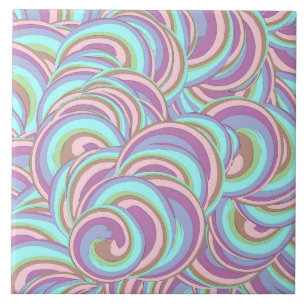 Carreau Motif de tourbillons multicolores