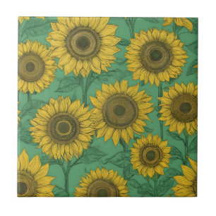 Carreau Motif de tournesol jaune