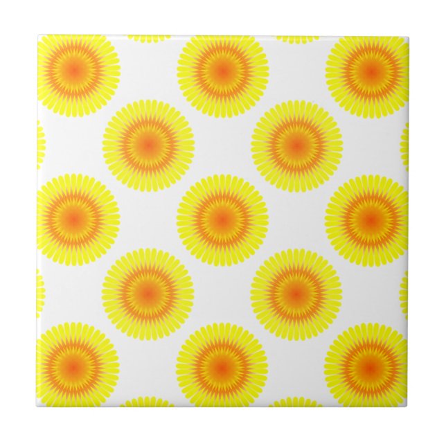 Carreau Motif de tournesol personnalisé (Devant)
