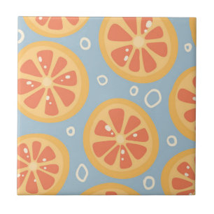 Carreau Motif de tranches orange brillantes et audacieuses