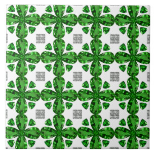 Carreau Motif de trèfle vert
