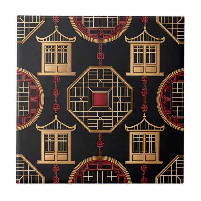 Carreau Motif de treillis du pavillon chinois (Devant)