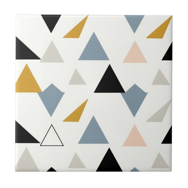 Carreau Motif de triangles géométriques modernes (Devant)