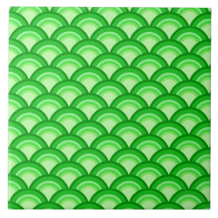 Carreau Motif de vague d'art déco - vert de jade