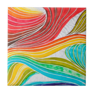 Carreau Motif de vague dessiné par des peintures