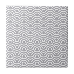 Carreau Motif de vague japonais de blanc gris