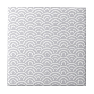 Carreau Motif de vague japonais de blanc gris