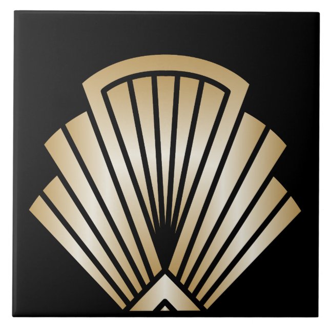Carreau Motif de ventilateur Art Déco de luxe (Devant)