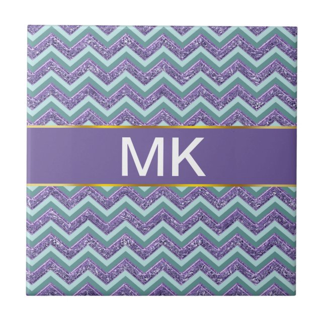 Carreau Motif de verre Amethyst Zigzag (Devant)