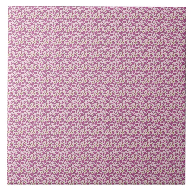 Carreau Motif de vigne botanique rose, design floral de la (Devant)