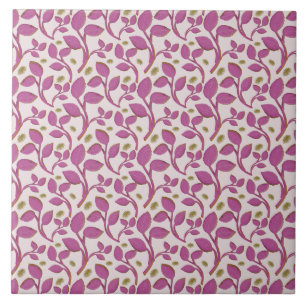 Carreau Motif de vigne botanique rose   Feuille florale él