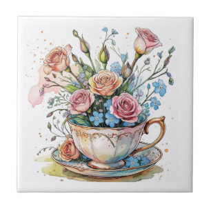 Carreau Motif de vigne florale – Art boho à l'aquarelle do