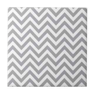 Carreau Motif de zigzag gris et blanc de Chevron