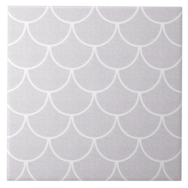 Carreau Motif d'écaille de sirène blanche festonnée (Devant)