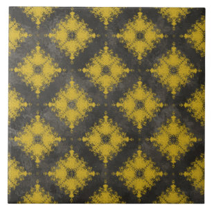 Carreau Motif d'éclatement du diamant jaune et noir