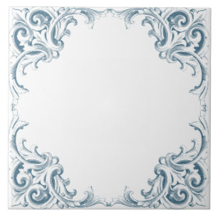 Carreau Motif décoratif bleu méditerranéen