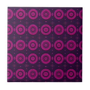 Carreau Motif décoratif géométrique africain cercle magent