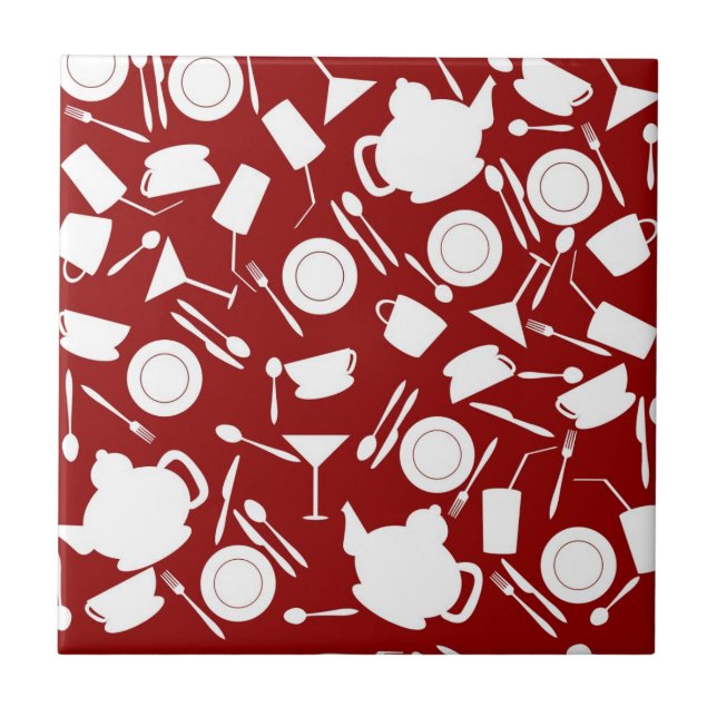 Carreau Motif d'éléments de cuisine (Devant)