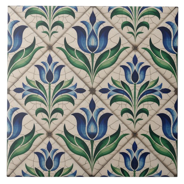 Carreau Motif Delft Bleu Hollandais  (Devant)