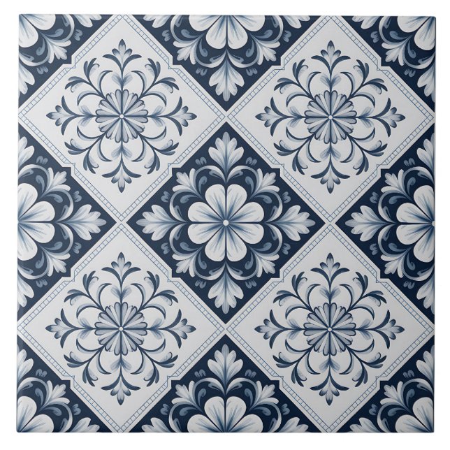Carreau Motif Delft Bleu Hollandais  (Devant)