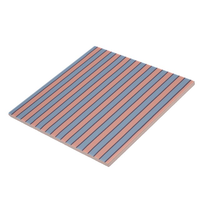 Carreau Motif des bandes de lignes rose et bleu (Côté)