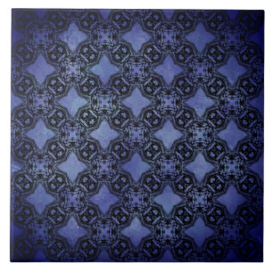 Carreau Motif des chaînes de diamants noires et bleues
